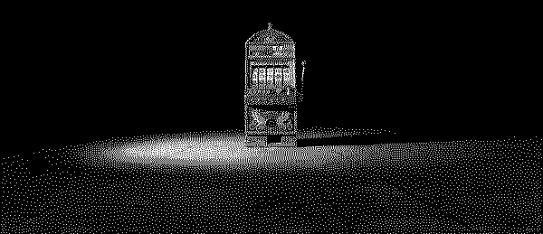 A slot machine standing in an empty room